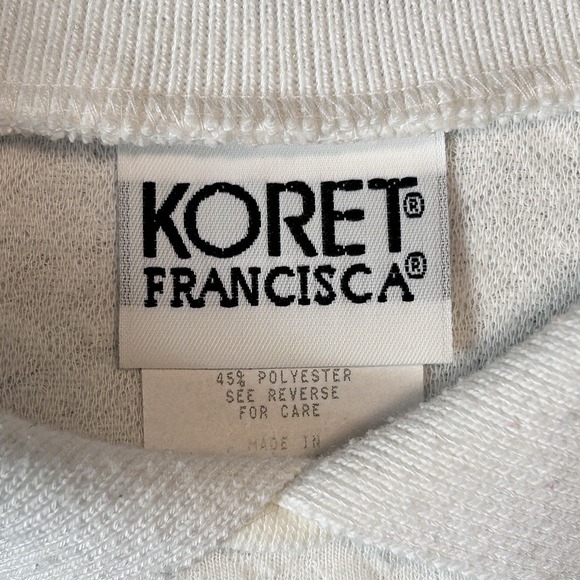 Koret Francisca Womens Vintage Shirt  XL White Blue Red Short Sleeve Collar 70s - Picture 10 of 16